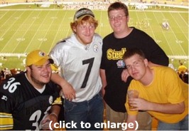 Steelers Game Group Shot - Dietz's butt smells like yellow lollypops with a hint of jared juice and mike milk