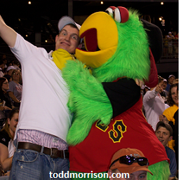 I got choked out by the Pitsburgh Pirates Parrot. What an asshole.
